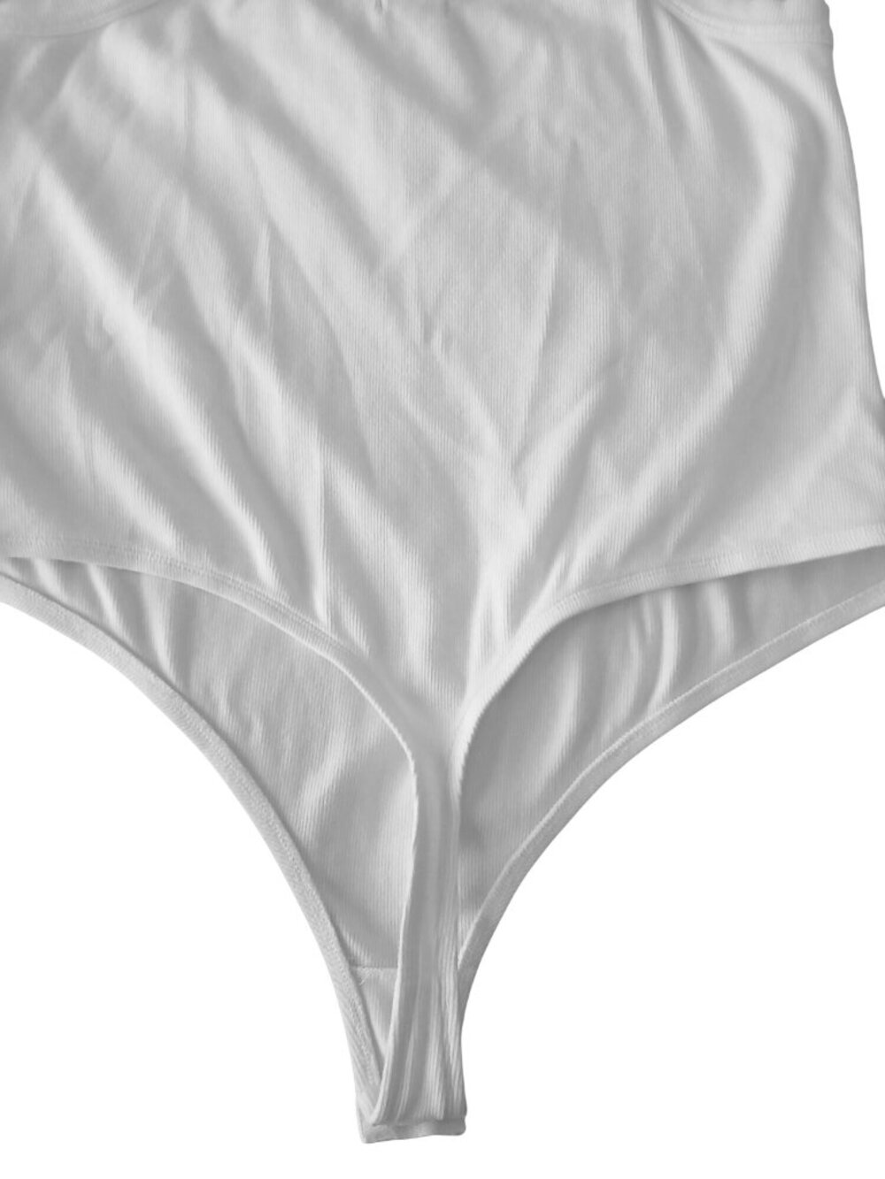 Pilcro Womens White Ribbed Tank Top Bodysuit Square Neck Snap Closure Size 2X - Picture 9 of 14